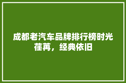成都老汽车品牌排行榜时光荏苒，经典依旧
