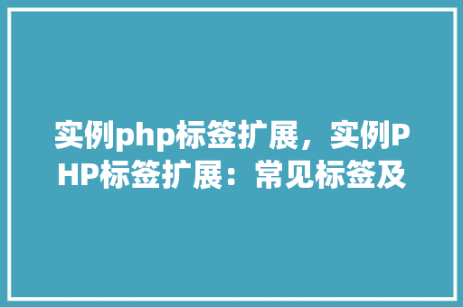 实例php标签扩展,实例PHP标签扩展:常见标签及用法详解