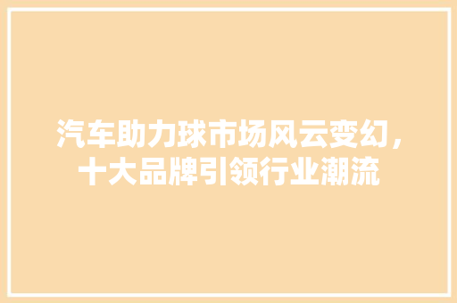 汽车助力球市场风云变幻，十大品牌引领行业潮流  第1张