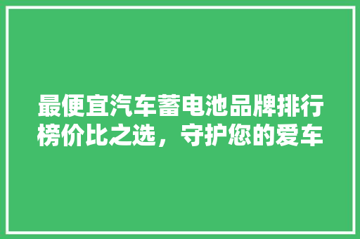 最便宜汽车蓄电池品牌排行榜价比之选，守护您的爱车动力