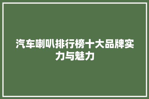汽车喇叭排行榜十大品牌实力与魅力  第1张