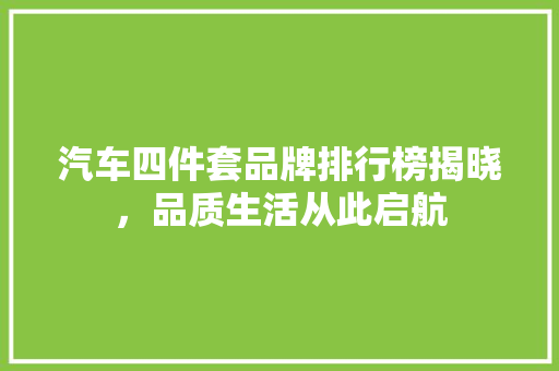 汽车四件套品牌排行榜揭晓，品质生活从此启航  第1张
