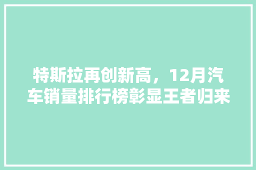 特斯拉再创新高，12月汽车销量排行榜彰显王者归来