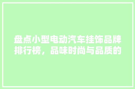 盘点小型电动汽车挂饰品牌排行榜，品味时尚与品质的交融