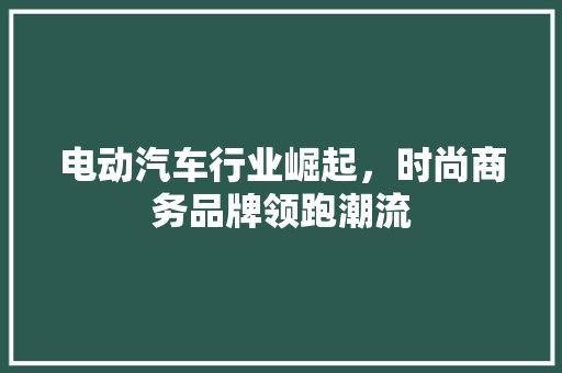 电动汽车行业崛起，时尚商务品牌领跑潮流