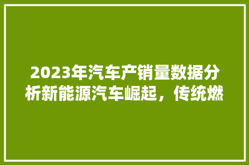 2023年汽车产销量数据分析新能源汽车崛起，传统燃油车面临挑战