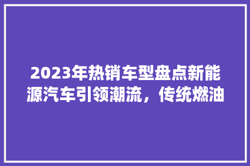 2023年热销车型盘点新能源汽车引领潮流，传统燃油车亦不甘示弱