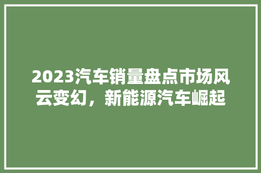 2023汽车销量盘点市场风云变幻，新能源汽车崛起