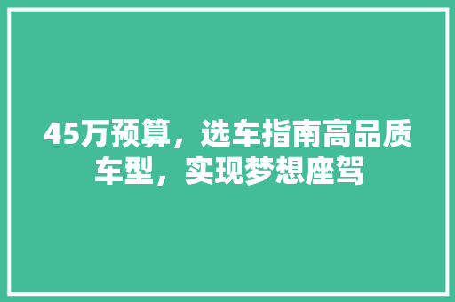 45万预算，选车指南高品质车型，实现梦想座驾