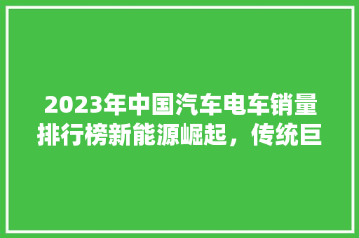 2023年中国汽车电车销量排行榜新能源崛起，传统巨头再战江湖