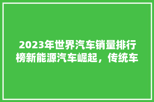 2023年世界汽车销量排行榜新能源汽车崛起，传统车企面临挑战