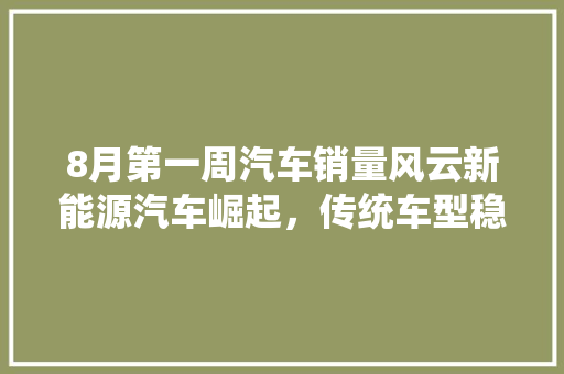 8月第一周汽车销量风云新能源汽车崛起，传统车型稳扎稳打