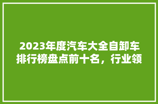 2023年度汽车大全自卸车排行榜盘点前十名，行业领军品牌