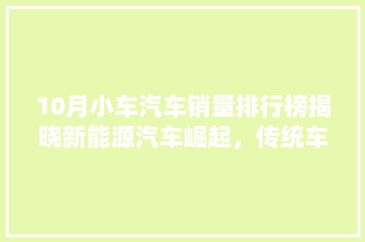 10月小车汽车销量排行榜揭晓新能源汽车崛起，传统车企面临挑战