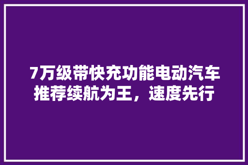 7万级带快充功能电动汽车推荐续航为王，速度先行