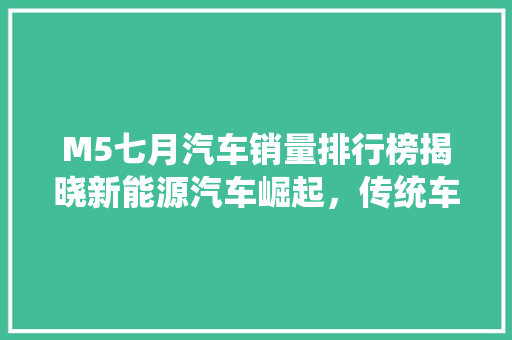 M5七月汽车销量排行榜揭晓新能源汽车崛起，传统车企转型加速  第1张