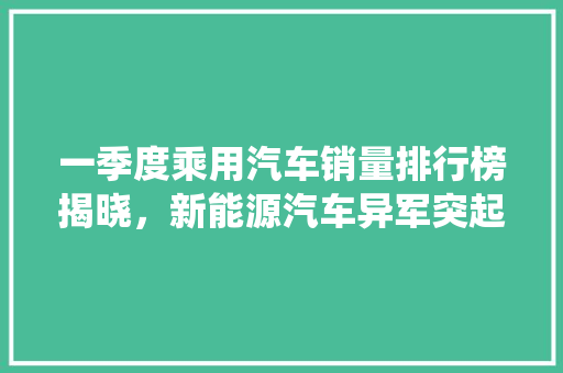 一季度乘用汽车销量排行榜揭晓，新能源汽车异军突起，传统车企如何应对  第1张