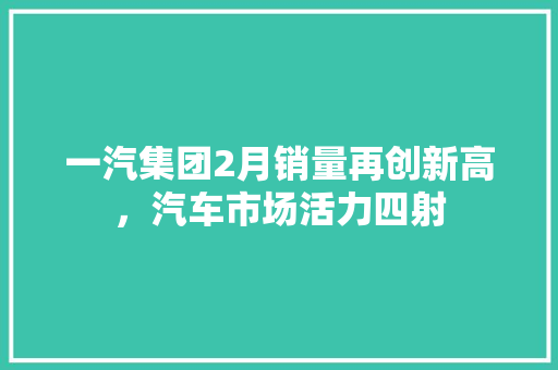 一汽集团2月销量再创新高，汽车市场活力四射