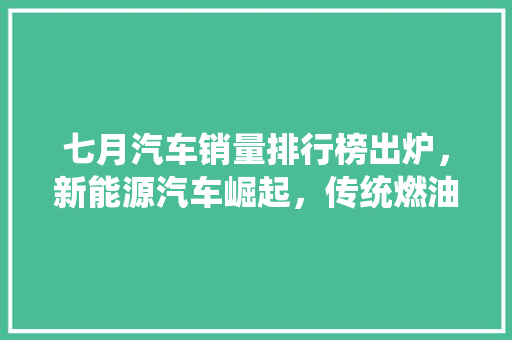 七月汽车销量排行榜出炉，新能源汽车崛起，传统燃油车面临挑战  第1张