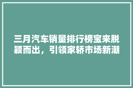 三月汽车销量排行榜宝来脱颖而出，引领家轿市场新潮流