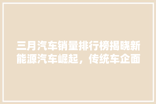 三月汽车销量排行榜揭晓新能源汽车崛起，传统车企面临挑战  第1张
