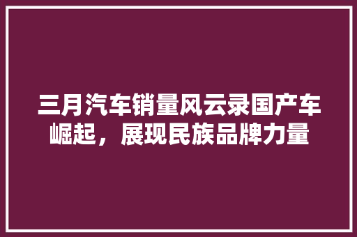三月汽车销量风云录国产车崛起，展现民族品牌力量