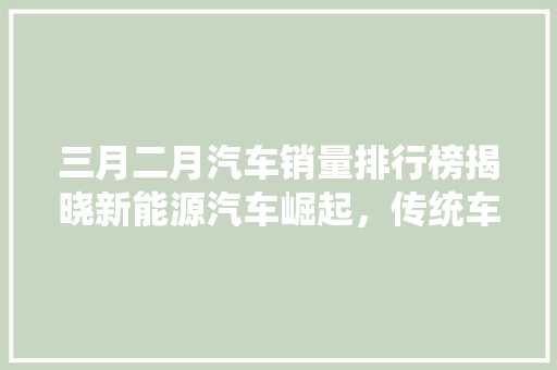 三月二月汽车销量排行榜揭晓新能源汽车崛起，传统车企转型之路在何方