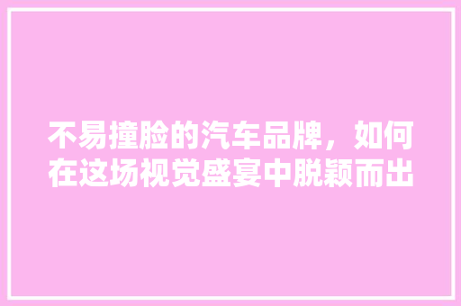 不易撞脸的汽车品牌，如何在这场视觉盛宴中脱颖而出
