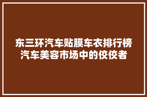 东三环汽车贴膜车衣排行榜汽车美容市场中的佼佼者