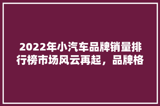2022年小汽车品牌销量排行榜市场风云再起，品牌格局重构