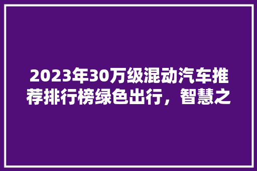 2023年30万级混动汽车推荐排行榜绿色出行，智慧之选
