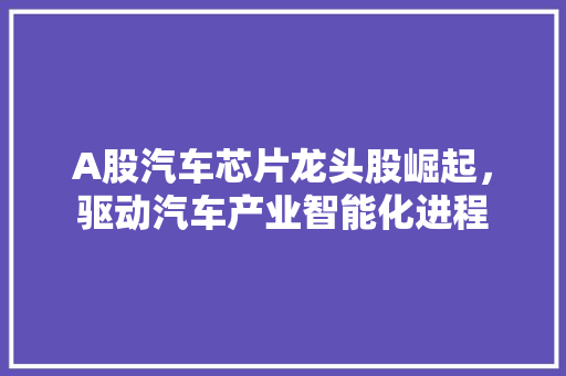 A股汽车芯片龙头股崛起，驱动汽车产业智能化进程