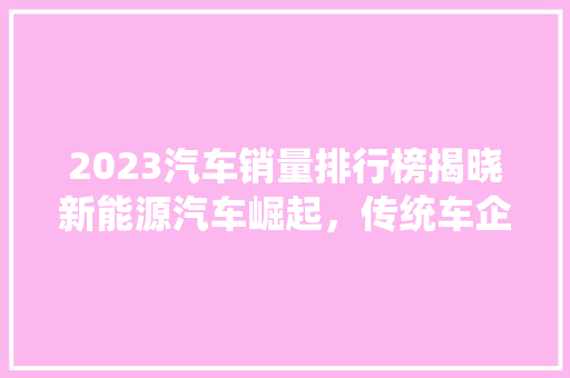 2023汽车销量排行榜揭晓新能源汽车崛起,传统车企面临挑战 第1张 2023汽车销量排行榜揭晓新能源汽车崛起,传统车企面临挑战 第1张
