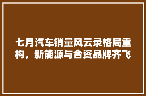 七月汽车销量风云录格局重构，新能源与合资品牌齐飞