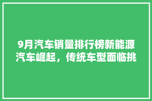 9月汽车销量排行榜新能源汽车崛起，传统车型面临挑战