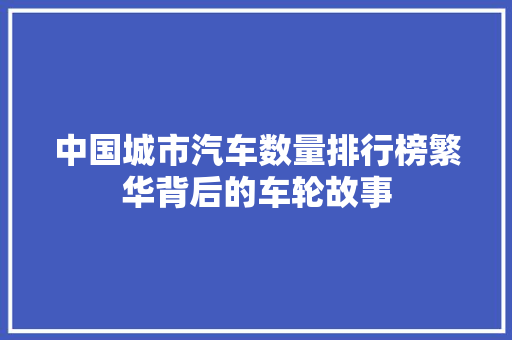 中国城市汽车数量排行榜繁华背后的车轮故事  第1张