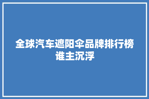 全球汽车遮阳伞品牌排行榜谁主沉浮