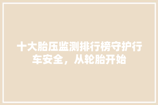 十大胎压监测排行榜守护行车安全，从轮胎开始