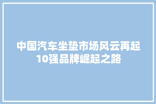 中国汽车坐垫市场风云再起10强品牌崛起之路  第1张