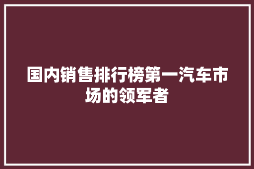 国内销售排行榜第一汽车市场的领军者  第1张