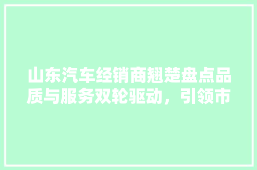 山东汽车经销商翘楚盘点品质与服务双轮驱动，引领市场新风尚