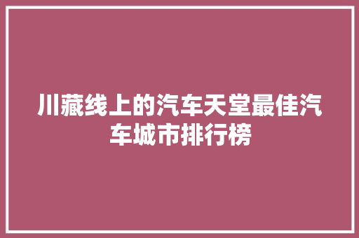 川藏线上的汽车天堂最佳汽车城市排行榜