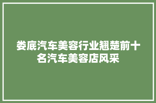 娄底汽车美容行业翘楚前十名汽车美容店风采