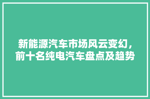 新能源汽车市场风云变幻，前十名纯电汽车盘点及趋势分析