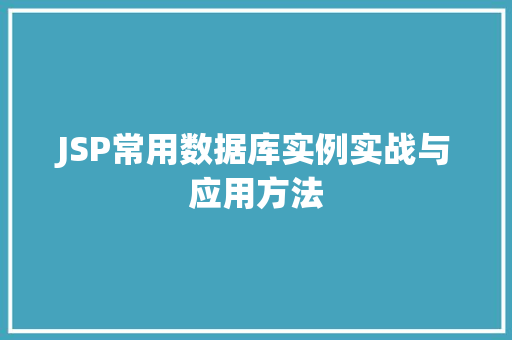 JSP常用数据库实例实战与应用方法