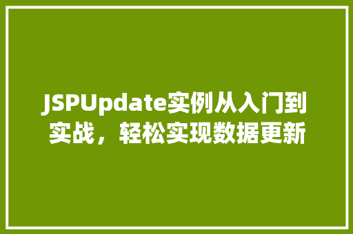JSPUpdate实例从入门到实战，轻松实现数据更新