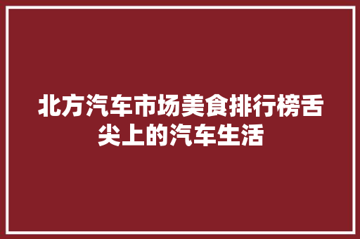 北方汽车市场美食排行榜舌尖上的汽车生活