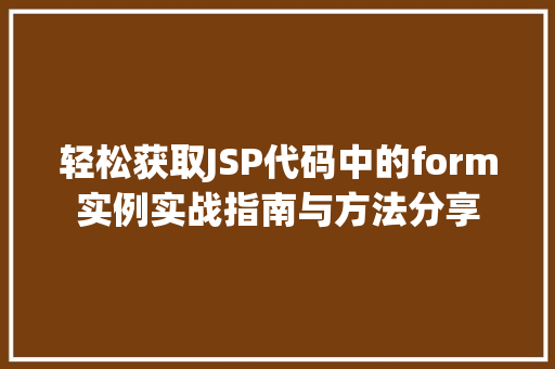 轻松获取JSP代码中的form实例实战指南与方法分享