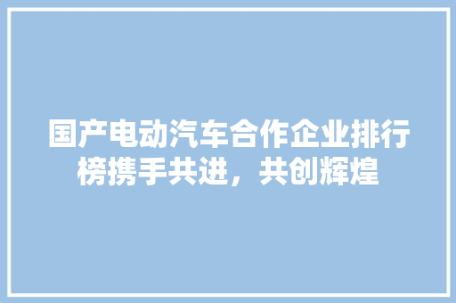 国产电动汽车合作企业排行榜携手共进，共创辉煌