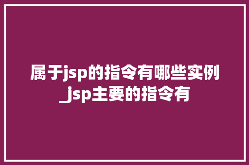 属于jsp的指令有哪些实例_jsp主要的指令有